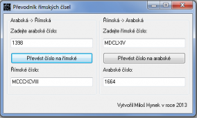 Převodník římských čísel
